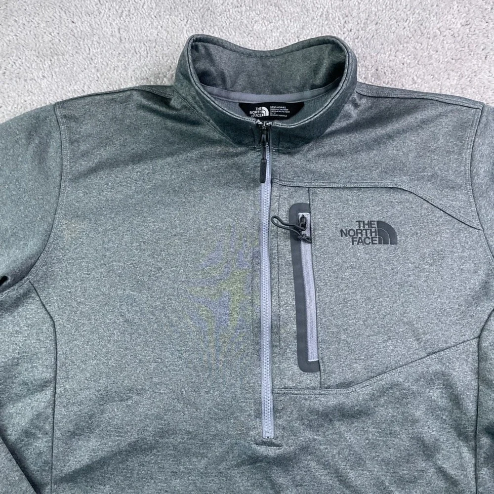 North Face Sweater‎ Mens Medium Grey Canyonlands Half Zip Pullover Tech Fleece
